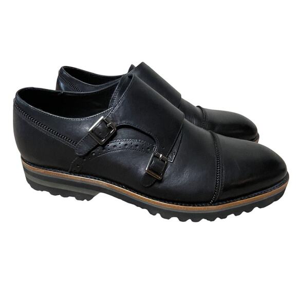 Robert Graham Acadia RGC5120 Mens Black Leather Monk Strap Oxford Shoes 11 - Picture 1 of 10